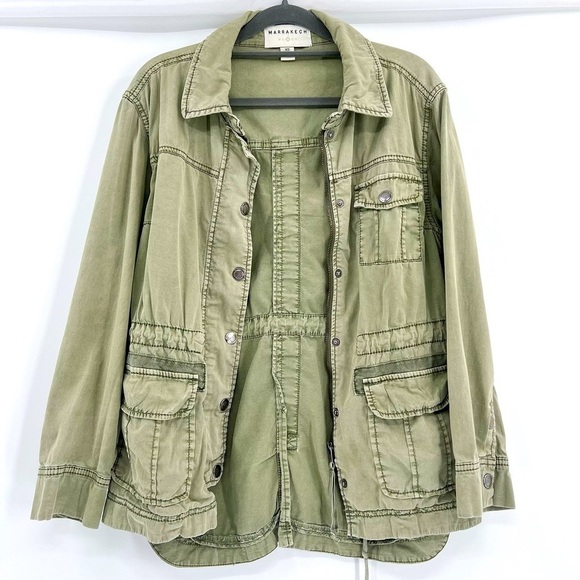 Anthropologie MARRAKECH Geneva Military Green Utility Parka Jacket Size XS - Picture 4 of 15